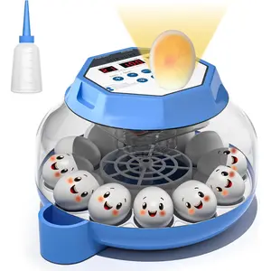 Automatic Egg Incubator For 12-24 Eggs, With Temperature & Humidity Control, Auto Egg Turning, 360 °   View Window For Chicken/Duck/Quail/Turkey Eggs (Built-In Candler & Quiet Design)