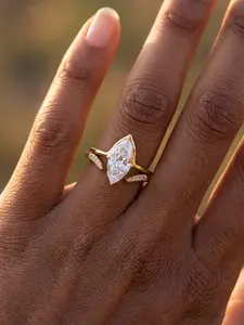 1 Fashion Stackable Mix & Match Zircon Ring Set, Teardrop Bridal Rings, Combined for Women Jewelry for Festival Party Daily Clothing Decor Engagement Eternity Band Ring Anniversary Birthday Valentine's Day Gift for Her
