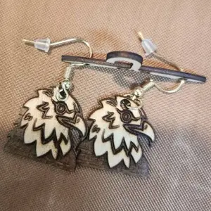 Laser Engraved Eagle Earrings