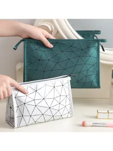 Korean Minimalist Makeup Bag Ins Style Women's Portable Cosmetic Storage Pouch Handheld Travel Organizer for Beauty Essentials Organization
