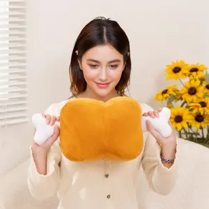 40cm/15.74inch Meat Bone Plush Toy, bone and meat can be separated, fun design, suitable for room decoration, birthday gift, pet-friendly toy, party decoration, Halloween, Christmas.