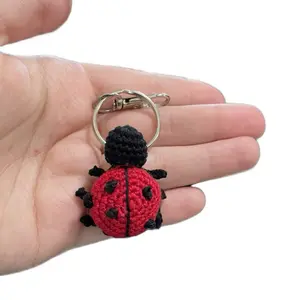 Itty Bitty Ladybug Keychain - Adorable Crochet Design for Bags & Accessories