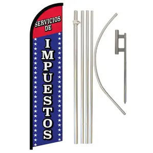 Windless Advertising Banner & Pole Kit, 11.5x2.5ft Curved Banner Pole, Steel-Aluminium Construction for Home & Festive Backdrops