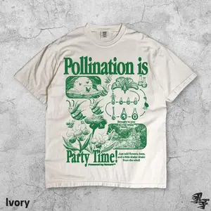 Comfort Colors Bee Pollination Vintage T-Shirt, Retro Insect Flower Graphic Tee, 90s Botanical Science Nature Shirt, Wildflower Garden Biology Plant Gift