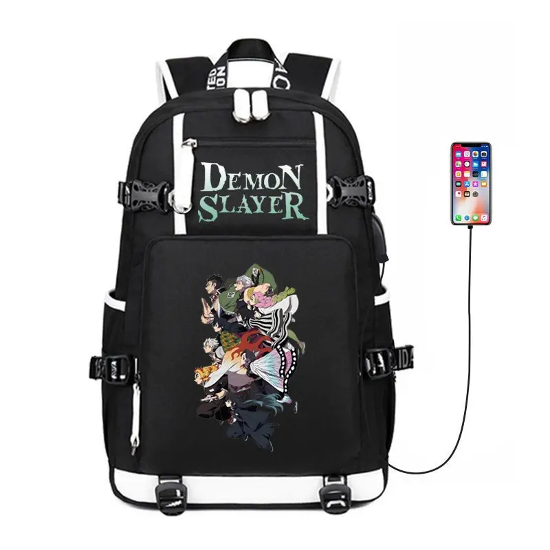 Unisex Demon Slayer Giyu Design Anime Art School Bag - Ergonomic, Spine-Safe, Load-Reducing Backpack for Students