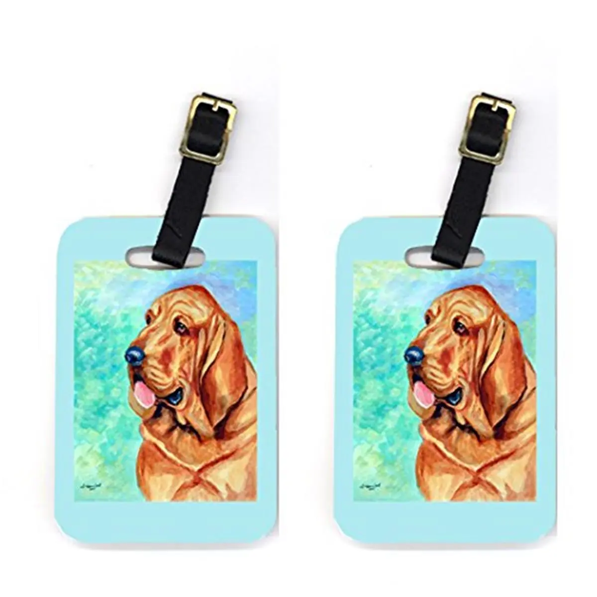 Bloodhound Luggage Tags, 2-Pack Plastic Tags for Travel Use, Durable Luggage Accessories, Plastic Tag