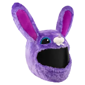 Motorcycle Helmet Cover - Purple Bunny