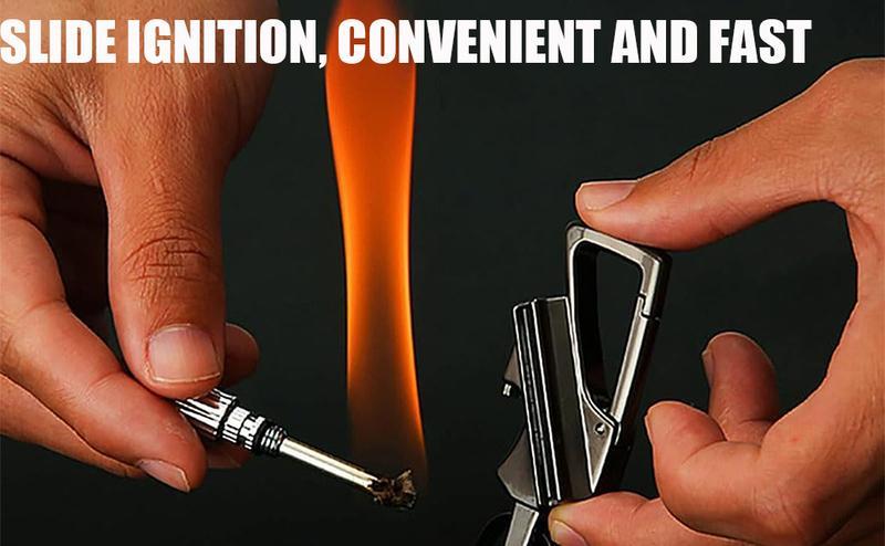 Car Keychain, Car Key Ring, Permanent Lighter Infinite Lighter Multifunctional Key Chain Bottle Opener, Reusable Waterproof Lighter Easy to Ignite Anywhere, Eternal Flint Outdoor Survival Tinder, Men's Multifunctional Model, Interior Accessories