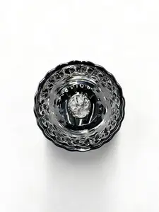 Silver Dragon Jianzhan with White Dragon Motif & Silver Dragon Base | Artisan Glass Vessel, Chinese culture,High-temperature firing,Handcrafted ceramic cup,Wine Glass,  Kung Fu Cup - Metallic Blue & White Artware