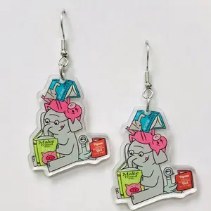 Piggy and elephant book characters earrings