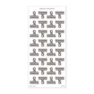 Clips • Silver • Sticker Sheet • Stickers for Scrapbooking, Journaling, Bullet Journal, Junk Journal, Planner, Calendar