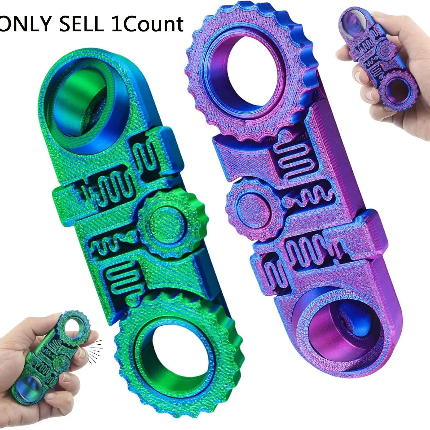 New 3D Printed Fidget Ring Toys, Stress Relief Fidget, Stress Relief Fidgeting, Stress Relief Gadgets, Stress Relief Fingertoy, Stress Rings, 5-In-1 Gear Ball Stress Reliever, Mindful Meditation Toy for Kids & Adults, Back-To-School Essential