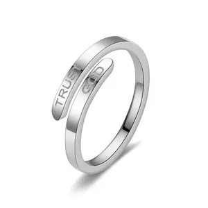 Trust God Adjustable Ring for Women Men, Inspirational Christian Faith Jewelry, Encouragement Gift for Daughter Friend Graduation Christmas
