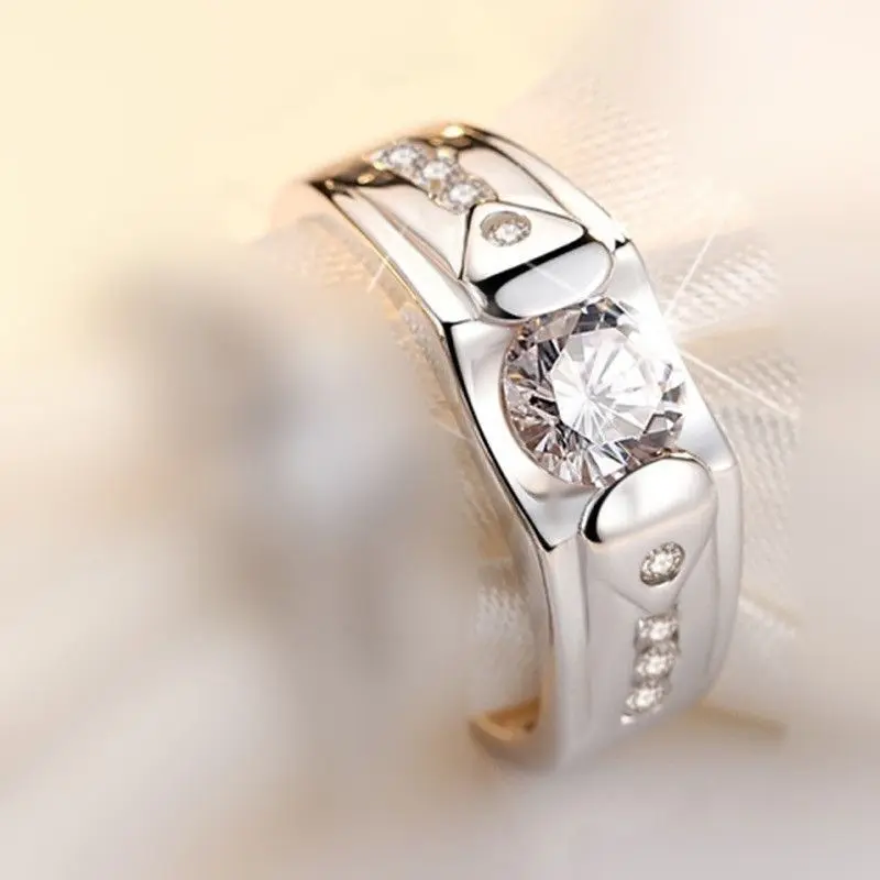Single row diamond men's ring