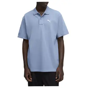 PUMA Mens Wardrobe Essentials Pique Relaxed Short Sleeve Shirt Casual Casual - Blue