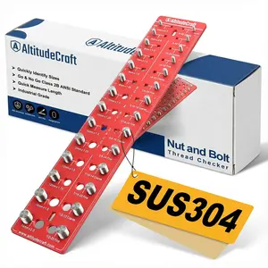 Thread Checker – Rustproof Nut and Bolt Identifier Gauge with Pro-Grade SUS304 Bolts & 6061 Aluminum Base – for Metric & Standard Threads