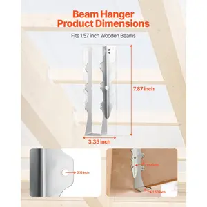 VEVOR Concealed Joist Hanger, 2x4 Inch Outdoor Concealed - Flange Joist Bracket with Screws, Steel Light Joist Hangers for 1.93x 3.62 Inch/ 49x 92 mm Beam, Swing, Fence, Wooden Slides, 24 PcsVEVOR Super Brand Day