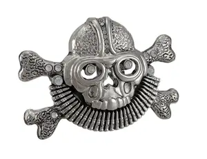 Aviator Skull & Crossbones Belt Buckle Pilot Flying