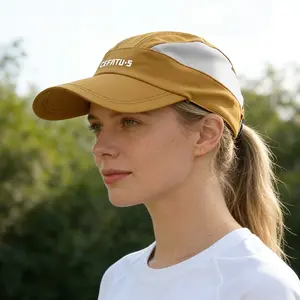 1 piece Unisex casual cap, stylish color-blocking adjustable sports hat, drawstring design, sweat-wicking, breathable, skin-friendly and comfortable, extended brim, perfect for running, traveling and various outdoor activities, Sun Visor Cap
