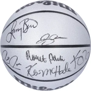 Boston Celtics Legends Multi-Signed Wilson 75th Anniversary Logo Platinum Basketball with Six Signatures including Larry Bird, Robert Parish, Kevin McHale and more - Fanatics Authentic Certified