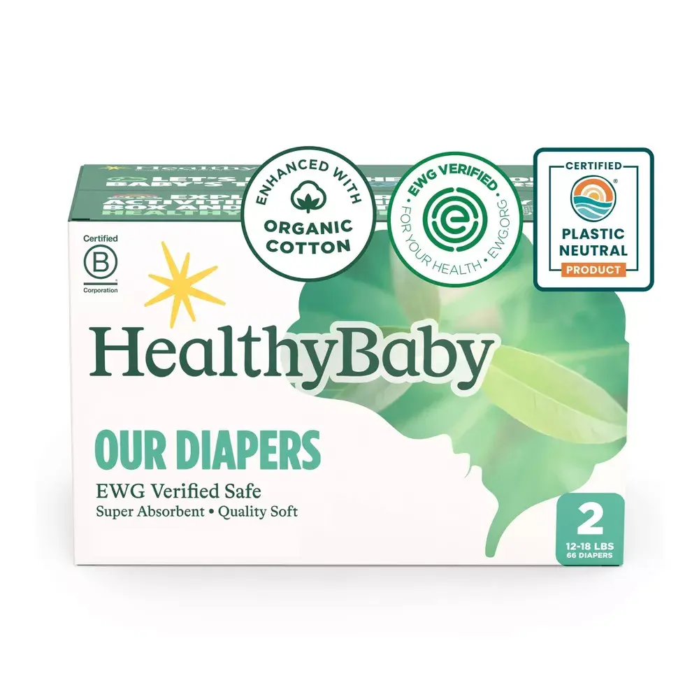 HealthyBaby Organic Cotton Enhanced Chlorine Free Disposable Diaper Size 2 - 66ct HealthyBaby Organic Cotton Enhanced Chlorine Free Disposable Diaper Size 2 - 66ct