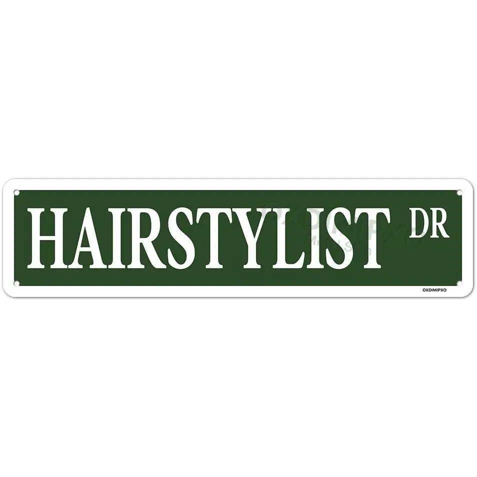 Metal Hairstylist Signs Wall Decor, Hairstylist Gift, Hairstylist Sign, Beauty Salon Decorations, Barber Shop Decor, Custom Street Sign, Personalized Wall Art, 16 X 4 Inches, Indoor/Outdoor
