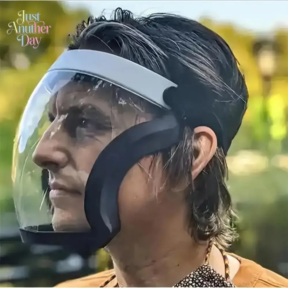 Transparent Full-Face Protective Visor - Adjustable, Durable Plastic Safety Mask with Drawstring Closure - Heatproof, Impact Resistant for Work, Outdoor Use (Sports & Outdoor, Camping & Hiking, Picnicware)