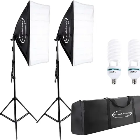 Studio Softbox Lighting Kit for Portrait & Product Photography, Camera Accessories with 2x135W 5500K Continuous Bulbs, 2x20"x28" Softboxes, 2xAdjustable Light Stands (27in-78in/200cm), Adjustable Light Stand