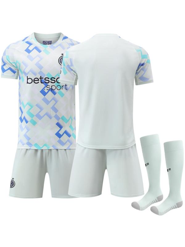 2526 New Inter Milan Away Football Kit, No. 9 Thuram, No. 23 Barella, No. 10 Lautaro, White Set Jersey