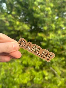 Camo Darlin Sticker - Fun Camo Design, Durable Water & Scratch-Proof, Perfect for Water Bottles & Laptops, 3 x.8 Inches