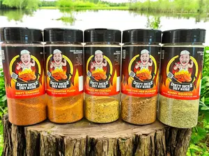 5 Pack, Most Popular. Dirty Sanchez, French Quarter Flash, Choke My Chicken, Ribs For Her Pleasure, Sunny Squirter!  Fajita Seasoning, New Orleans Seasoning, Poultry Seasoning, BBQ Seasoning, and Lemon Pepper Seasoning!