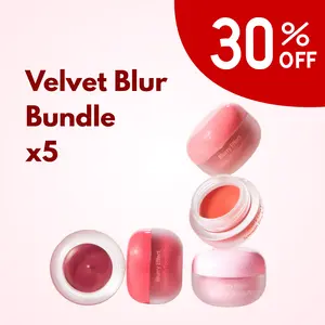 milktouch Velvet Blur Bundle x5 - Dearthing Blurry Effect Smooth Touch Pot 2-in-1 Lip & Blush Cream Full Shade Set for Everyday Versatility