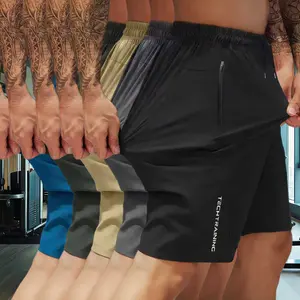 Men’s quick-dry shorts, men’s sports casual shorts featuring a drawstring elastic waistband and zippered pockets; suitable for running, fitness, outdoor commuting, and everyday wear—breathable, moisture-wicking, lightweight yet durable, available in multi