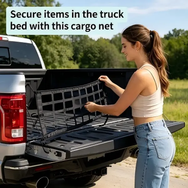 Truck Bed Pickup Net, Stops Cargo Shift, Prevents Tools From Flying Out, Automotive Rear Rack Accessory car men My with MagSafe Wallet Apple Find