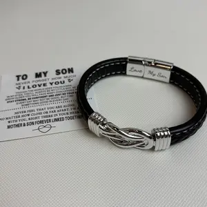 To My Son Infinity Love Bracelet, Perfect Bangle for Son with Infinity Symbol, Means an Infinite Love for Families, Birthday Gift for Son