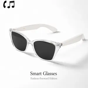 AI Audio Smart Glasses - Unisex Designer Fashion Frames, Open-Ear Bluetooth Headphones, Anti-Blue Light Lenses, Real-Time Multi-Language Offline Translation, Premium Wearable Tech