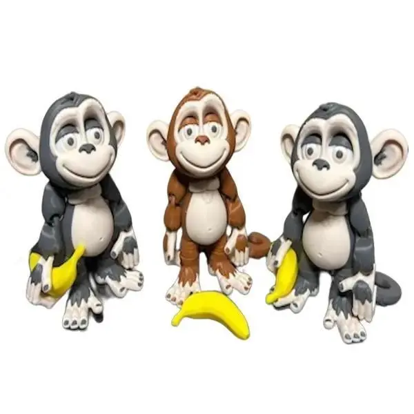 Exquisite 3D Printed Monkeys – 5-Inch Tall, 7-Inch Wide Posable Figures for Gifts & Decor! living  statue