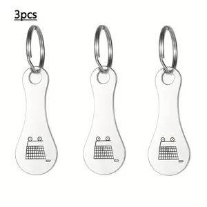 3 Stainless Steel Shopping Cart Token Keychain Set, Durable Alloy Climbing Buckle Design, Portable Multi-Functional for Daily Use, Keychain Carabiner