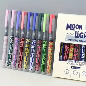 Gel Pen Set, 9 Counts/set Quick Dry Liquid Ink Ballpoint Pen, Large Capacity Feather Free Pen for School & Office Stationery Supplies