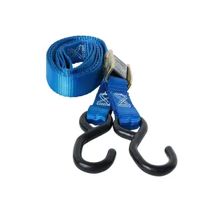 1 inch  x 9 ft Motorcycle Cam Buckle Tie Down Strap With S-hooks