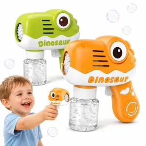 Cute Dinosaur Bubble Gun for Kids, Automatic Bubble Blower Toy with Bubble Solution, Birthday Party Gift & Outdoor Summer Fun