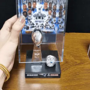 American Football Championship Trophy Set, Patriots Beautiful Display Box, Patriots Perfect Sports Trophy Replica, Ideal Gift for Sports Lovers