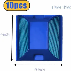 Road Reflectors Pack of 10 4x4 inch Blue Street Pavement & Asphalt Markers 1 inch Thick for Enhanced Visibility