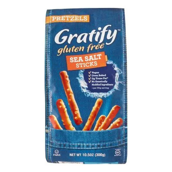 Gratify Gluten-Free Pretzel Stick Snack, 10.5 oz, Pack of 6