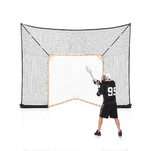 VEVOR 3 - IN - 1 Lacrosse Goal, 12x9 ft Lacrosse Net with Backstop and Target, Quick Easy Setup Backyard Rebounder Equipment, Steel Frame Training Nets, Suitable for Youth Adult Training, Orange
