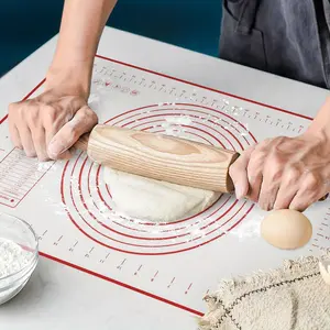 Silicone Kneading Mat with Measurements, Non-Stick Dough Prep Surface for Baking, Essential Kitchen Tool for Home Bakers