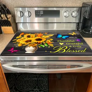 1pc Stove Top Covers, Heat Resistant Electric Stove Cover, Glass Stove Top Protector, Cooktop Cover Prevents Scratching, Dryer Mat Cooktop Work Surface Expands Space, Dishwasher Safe Rubber Mat, Cat Anti Scratch Pad