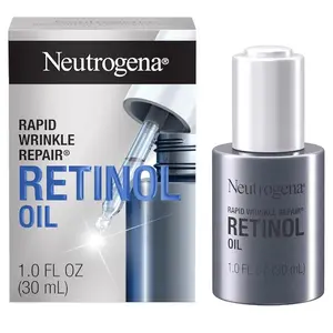 Neutrogena Retinol Face Oil, 0.3% Concentrated Anti-Wrinkle Serum for Face, Almond Oil, 1.0 fl. oz - Skincare, Evening Daily Sensitive Skin Repair Comfort Soothing