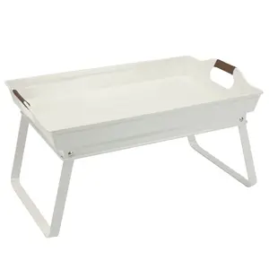 Better Homes & Gardens- White Rectangle Galvanized Steel Bed Serving Tray, 18.7 in L x 12.2 in W