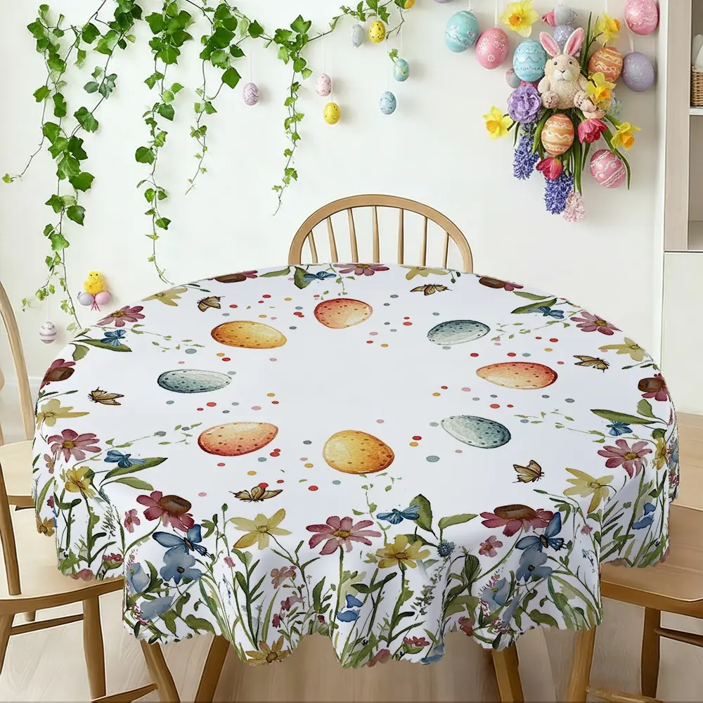 Easter Tablecloth, Festive Easter Decorations, Perfect for Spring Celebrations, High-Quality Fabric, Easy to Clean and Maintain